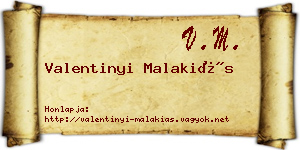 Valentinyi Malakiás névjegykártya